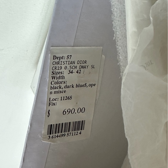 Christian Dior Dway Slides Deep Blue Embroidered Cotton Sandals Size 37.5 - Picture 6 of 8